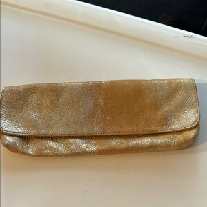 Kim White Designer Clutch- Gold Bag with Elegant Design